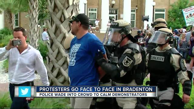 3 arrested during dueling protests in Bradenton