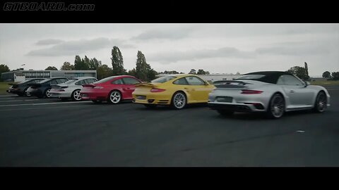 Porsche 911 Turbo ALL GENERATION RACE Racing Yellow, Nachtblaue, Lavaorange and Carrera White