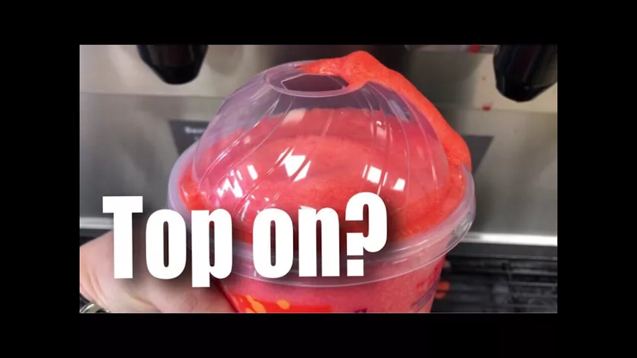 Should you put the top on the Slurpee cup first?