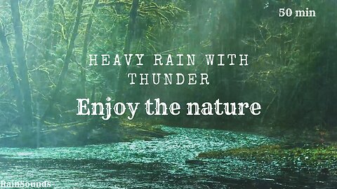 heavy rain with thunder ASMR | rain sound