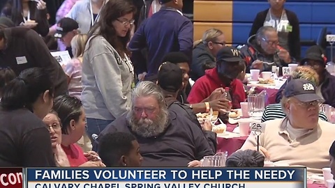 Families volunteer to feed homeless at Calvary Chapel