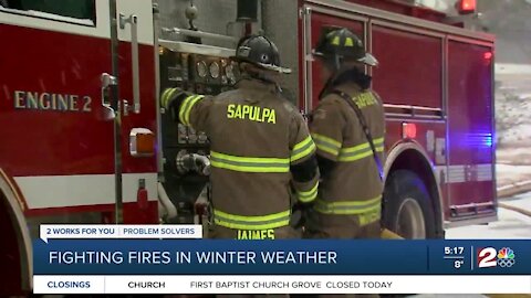 Fighting fires in winter weather
