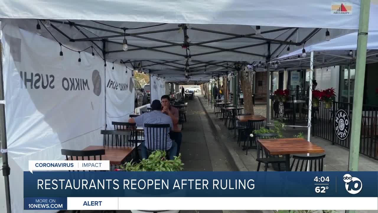 Restaurant reopen after ruling