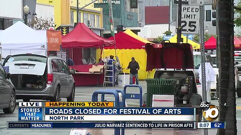 Roads closed for North Park Festival of Arts