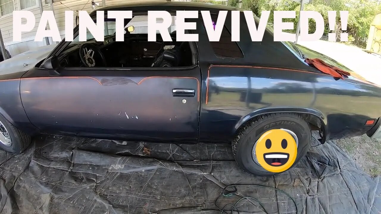 Compounding the 20 year old Cutlass paint.