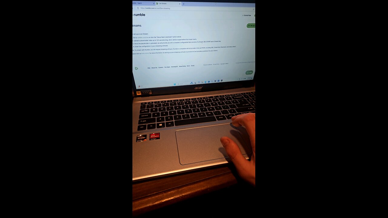 we're trying to start streaming