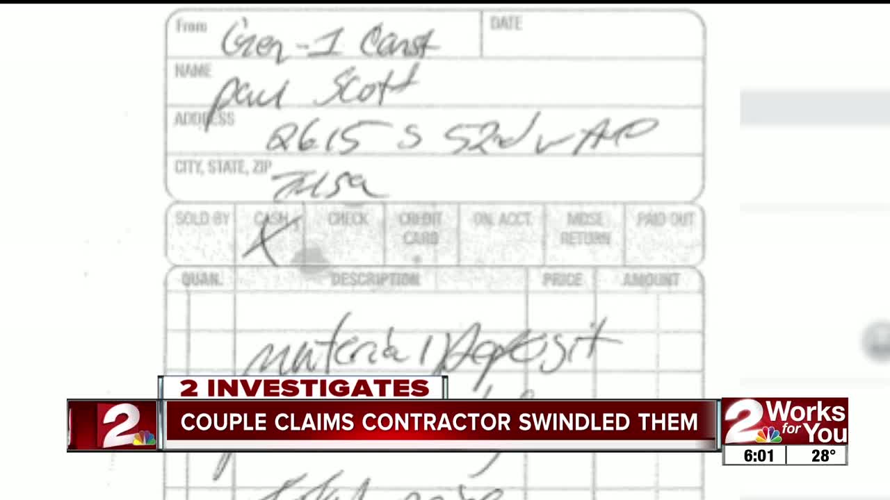 Couple claims contractor swindled them