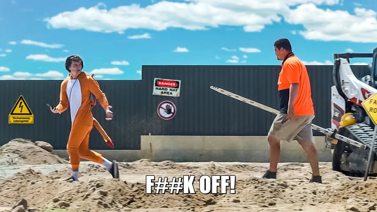 Gamer Makes Construction Workers RAGE