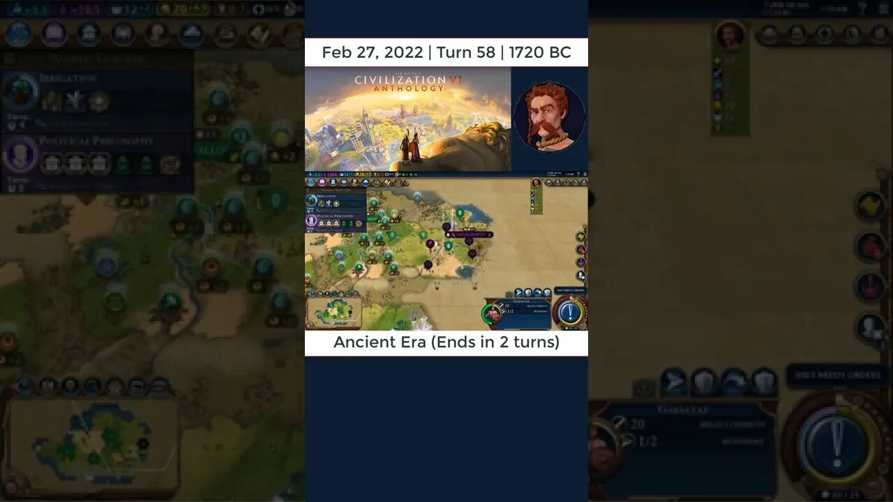 #oneturnadaychallenge #civ6 – Turn 58 - ALONE ON A CONTINENT #shorts