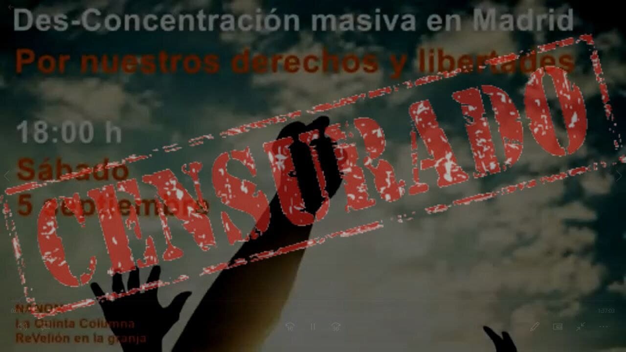 En Directo.- Des-concentración Masiva Madrid 5-Sep 2020 18h.