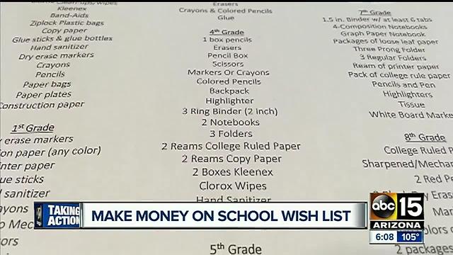 Tax pro says it's possible to make money while buying school 'wish list' items
