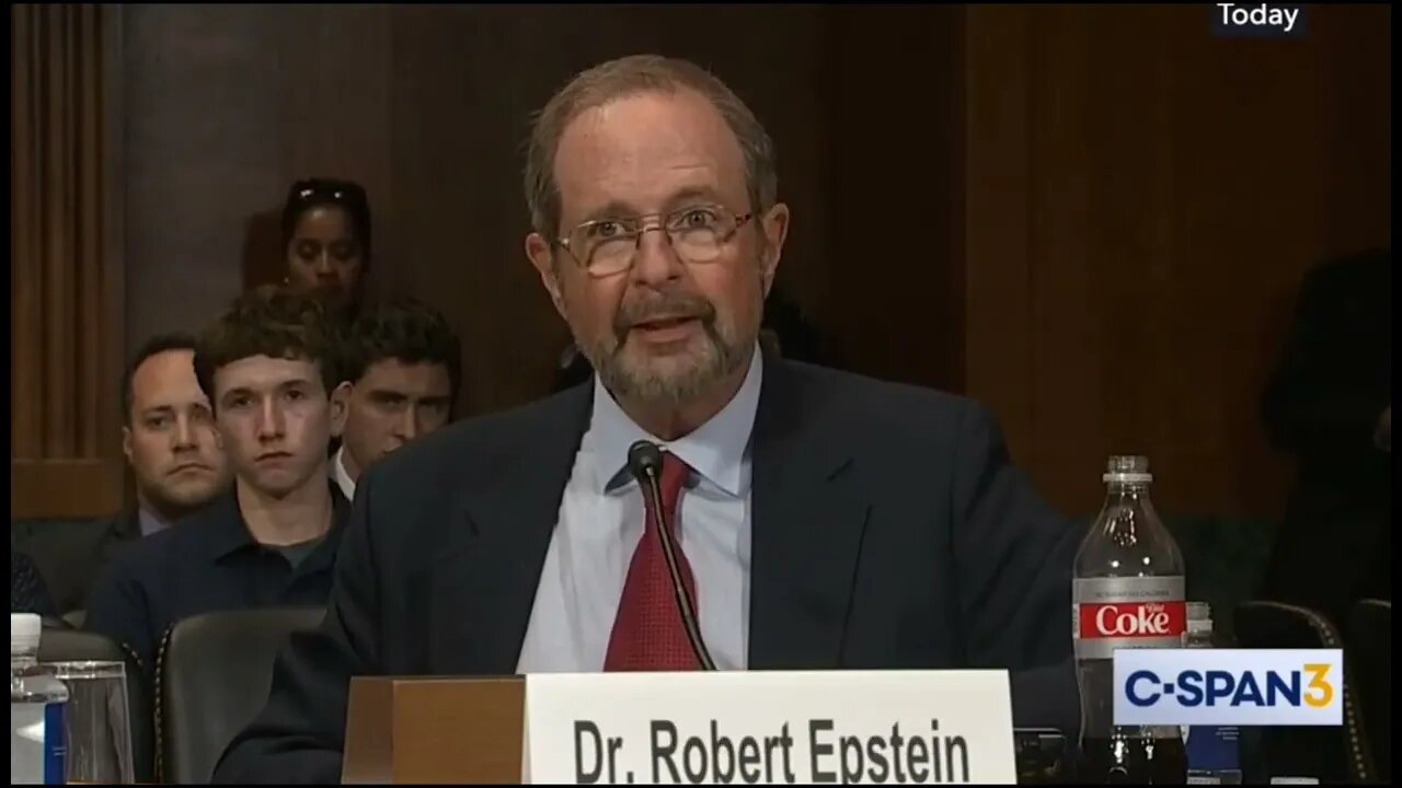 Dr. Robert Epstein testifies before the US Senate Subcommittee on Google and Censorship.