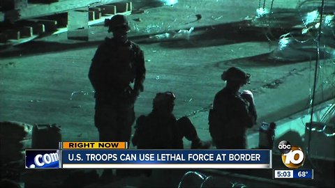 U.S. troops can use lethal force at border