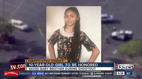 UPDATE: 10-year-old honored for shielding baby from gunshots