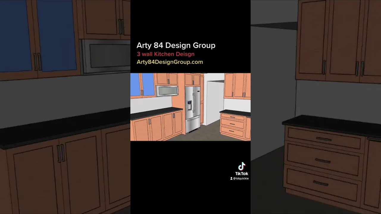 3 Wall Kitchen Design - Arty 84 Design Group #kitchen #design #3dmodel