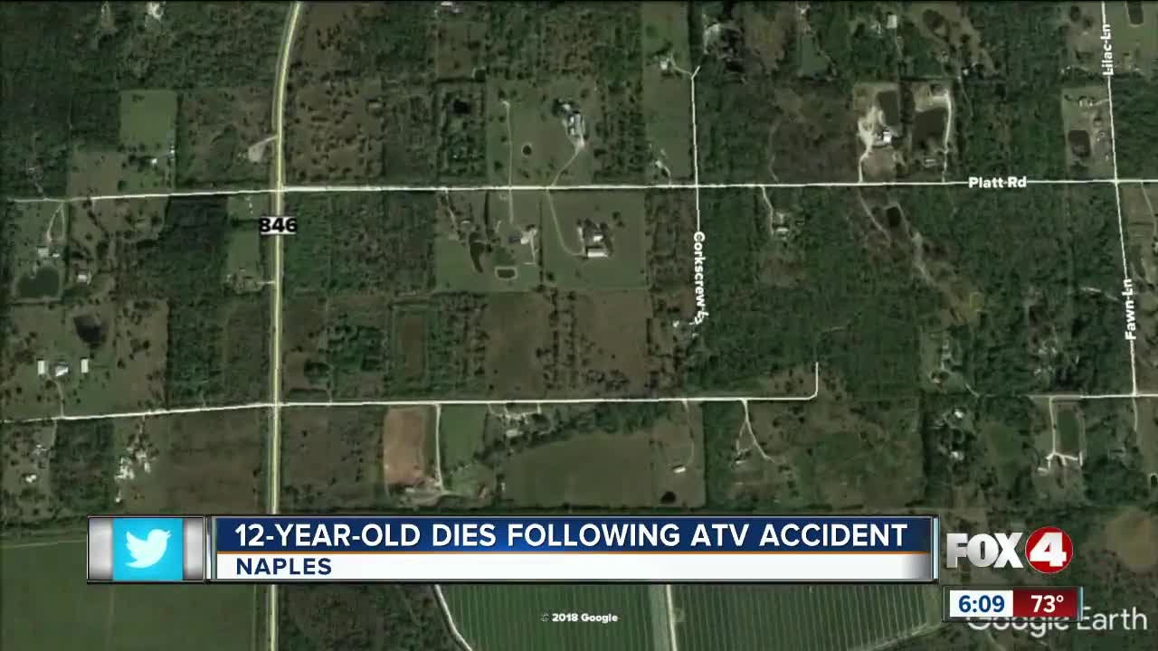 12-year-old girl dies after ATV crash in Collier County