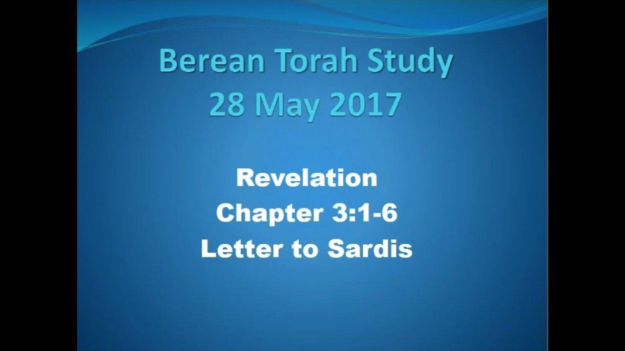 Rev Chapter 3 A Message for Sardis