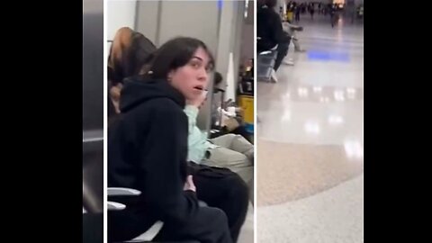 Woman has screaming meltdown on her boyfriend at Airport in Florida.