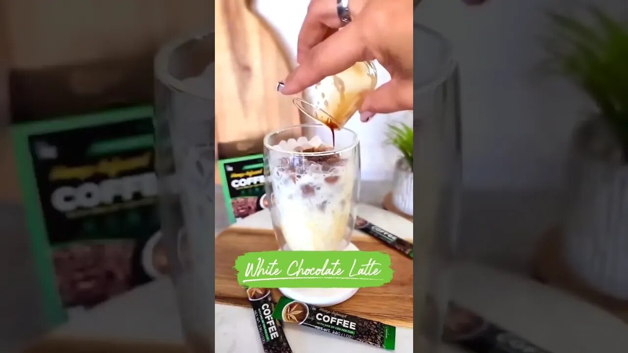 Indulge in pure decadence with this divine White Chocolate Latte made with HempWorx CBD Coffee!