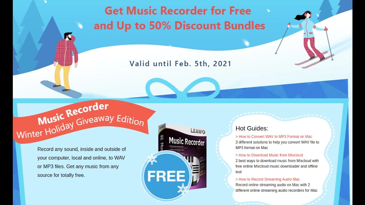 Leawo Music Recorder Winter Giveaway 2021 for Windows and MacOS