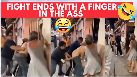 viral video a fight ends with a finger in the ass