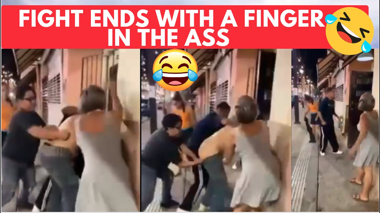 viral video a fight ends with a finger in the ass