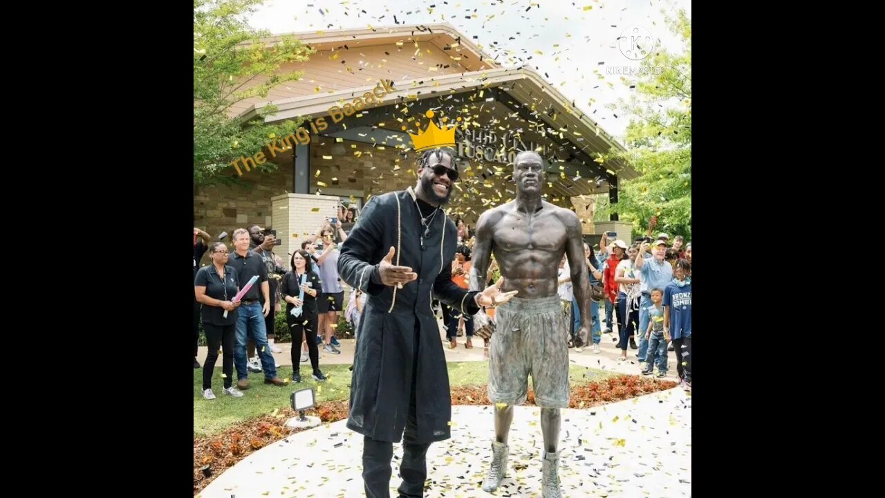Deontay "The Bronze Bomber" Wilder is honored with his statue. #GOATNESS