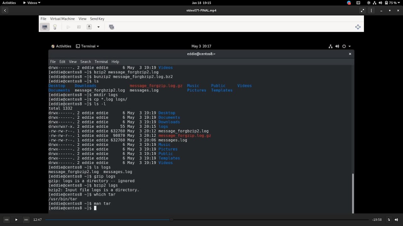 RHCSA v8 Practice Session: Archive, compress, unpack, and uncompress files