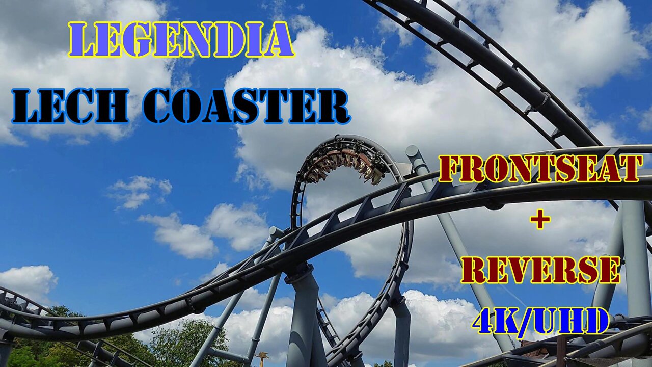 Lech coaster onride Frontseat + reverse - Legendia [HD/4K] Steel Coaster