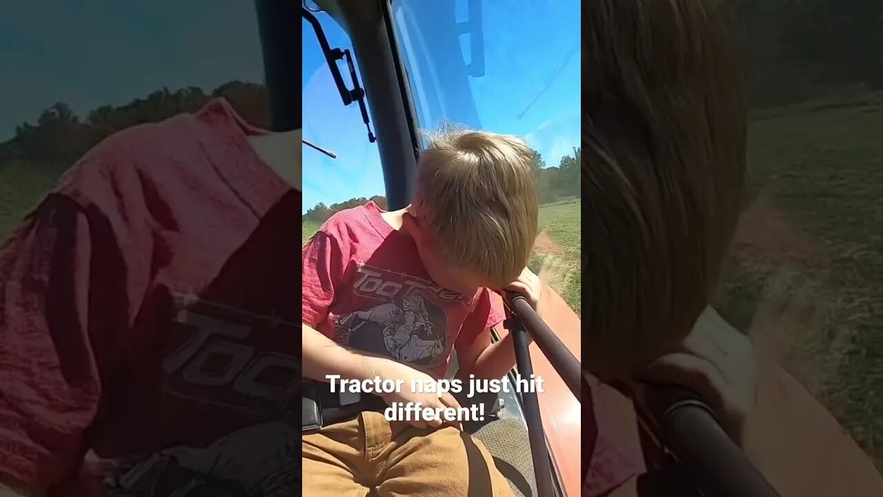 Tractor naps just hit different! #farm #farmlife #ranchlife #tractor #nap #farmkid