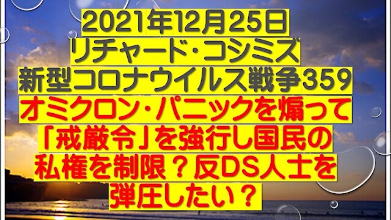 2021.12.25 リチャード・コシミズ新型コロナウイルス戦争３５９