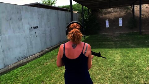 Ryan's Mommy gives the Ruger 556 a go!