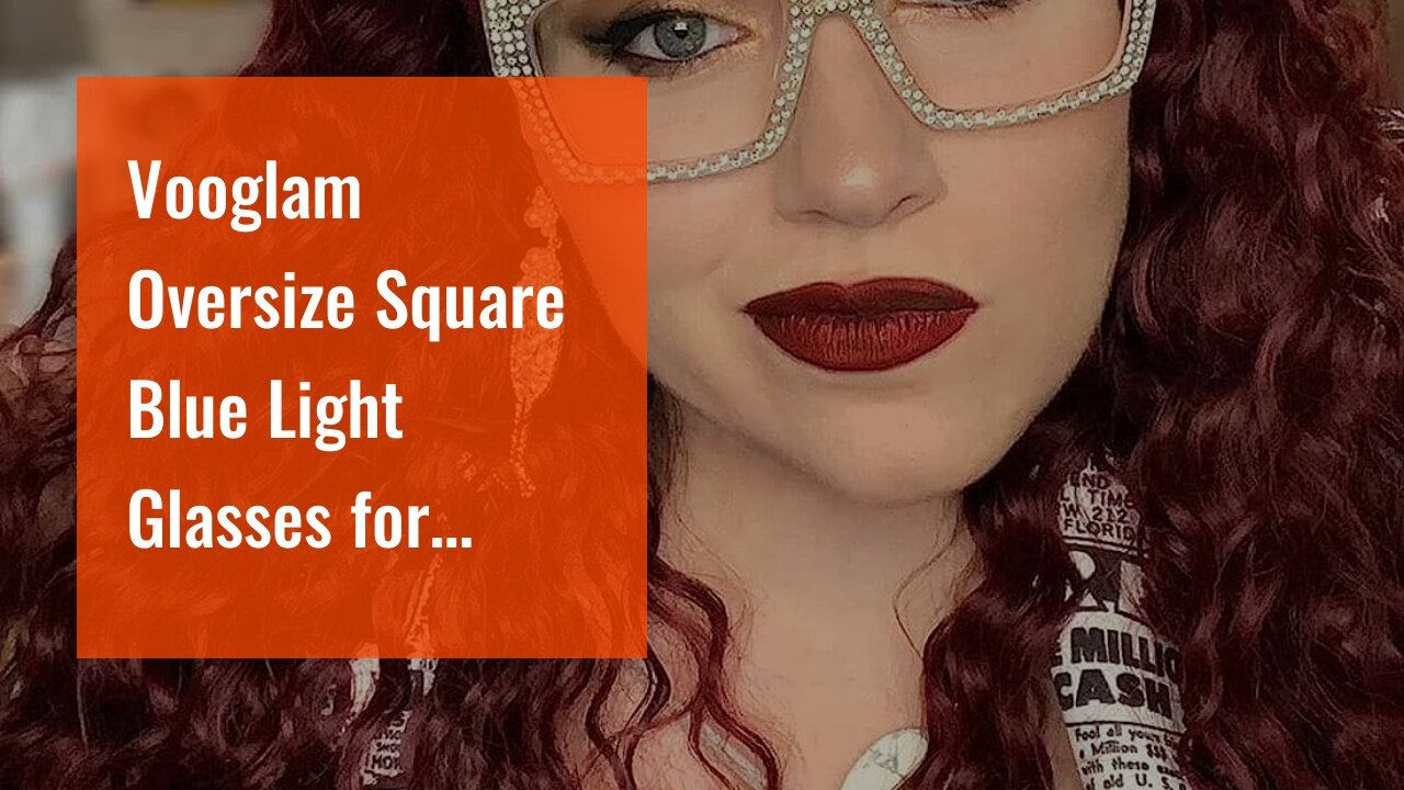 Vooglam Oversize Square Blue Light Glasses for Women Fashion Eyewear Anti Eyestrain & UV Rosaur...