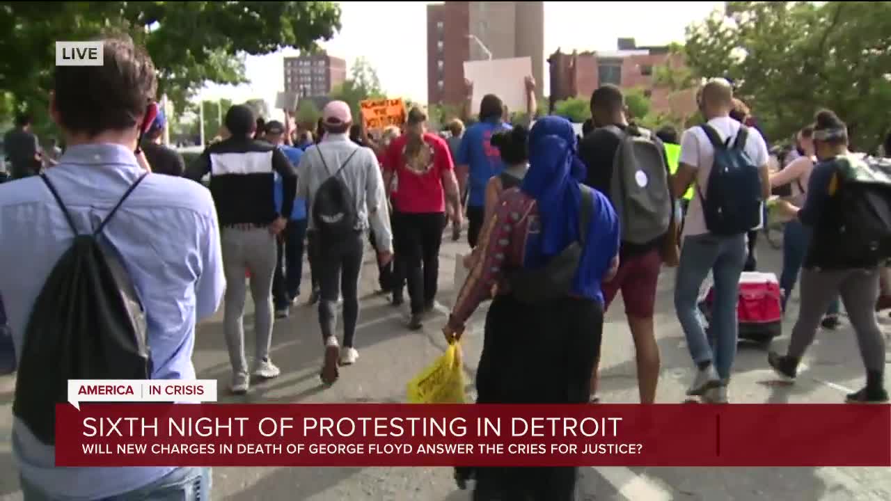 Day 6 of protests in Detroit over killing of George Floyd