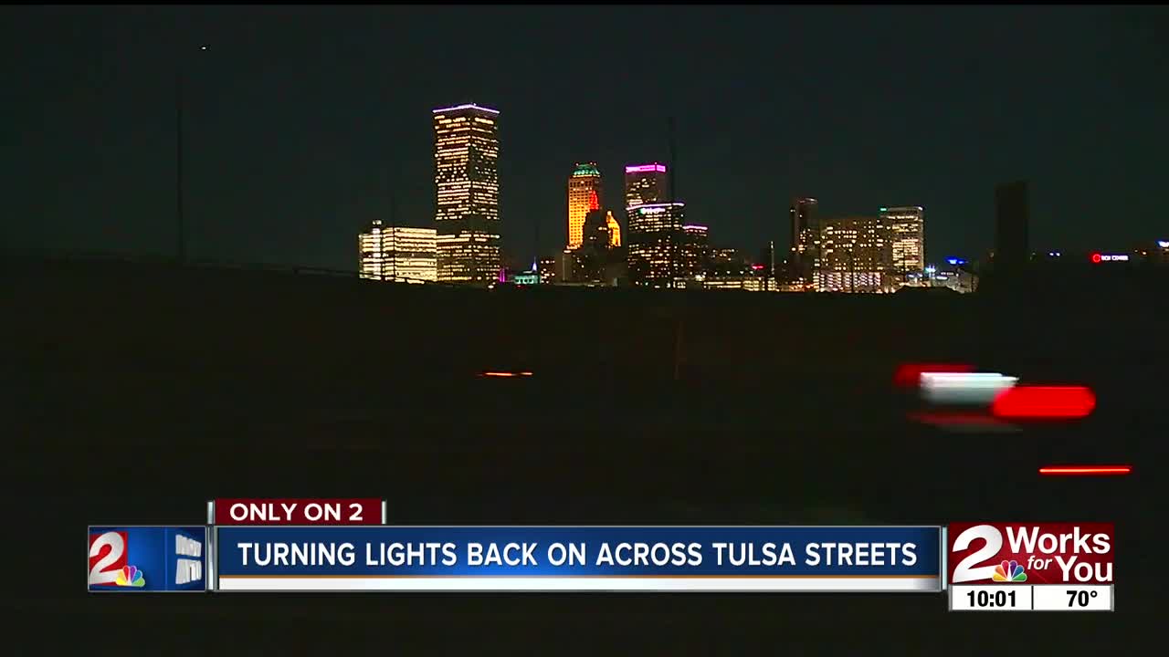 City of Tulsa street lights slowly coming back on