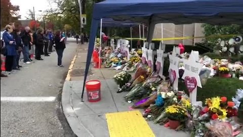 Scene 1 outside the Tree of Life Synagogue