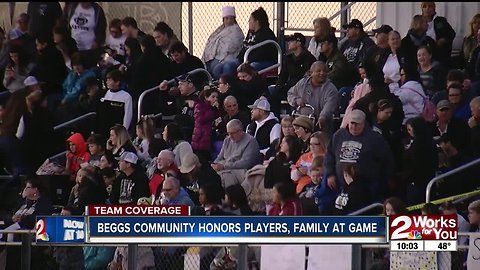 Beggs community honors players, family at game