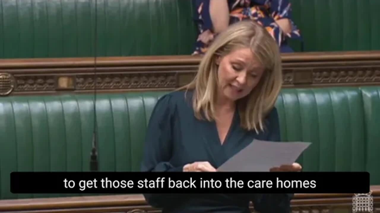 Esther McVey addressing the critical care home staffing crisis in parliament