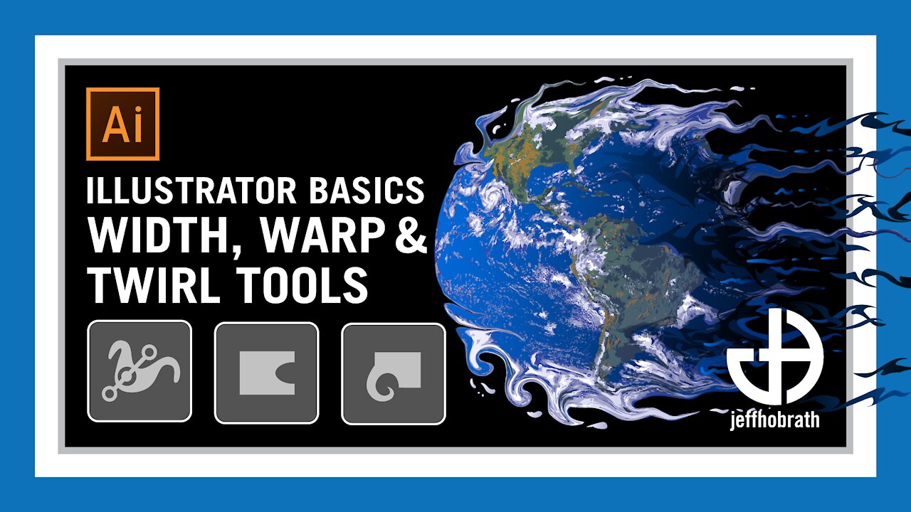 How to use Width, Warp & Twirl Tools Vector Tutorial | Illustrator Basics | Jeff Hobrath Art Studio