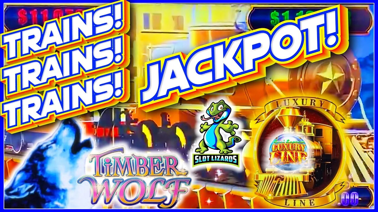 EPIC SPEEDO SWITCH JACKPOT! GOLD GOLD TRAINS! Luxury Line Timberwolf Slot HIGHLIGHT