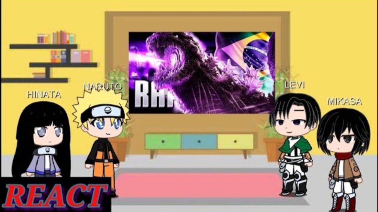 Naruto e AOT React ao Rap do Godzilla #Gacha #Gachalife