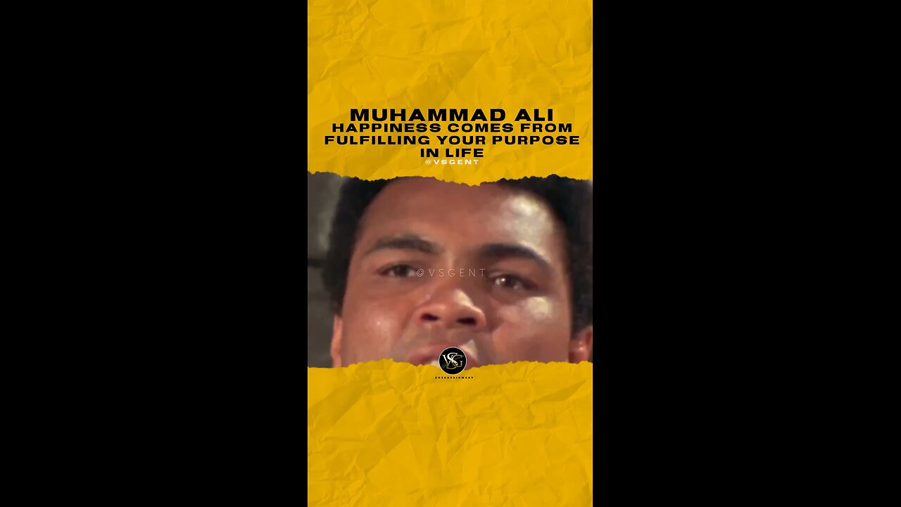 @muhammadali Happiness comes from fulfilling your purpose in life