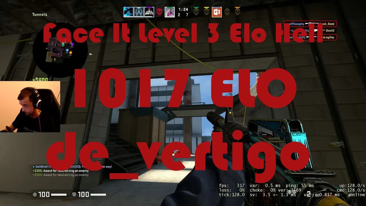 Face It Level 3 Elo Hell - Road to Level 4 - de_vertigo - 1017 ELO