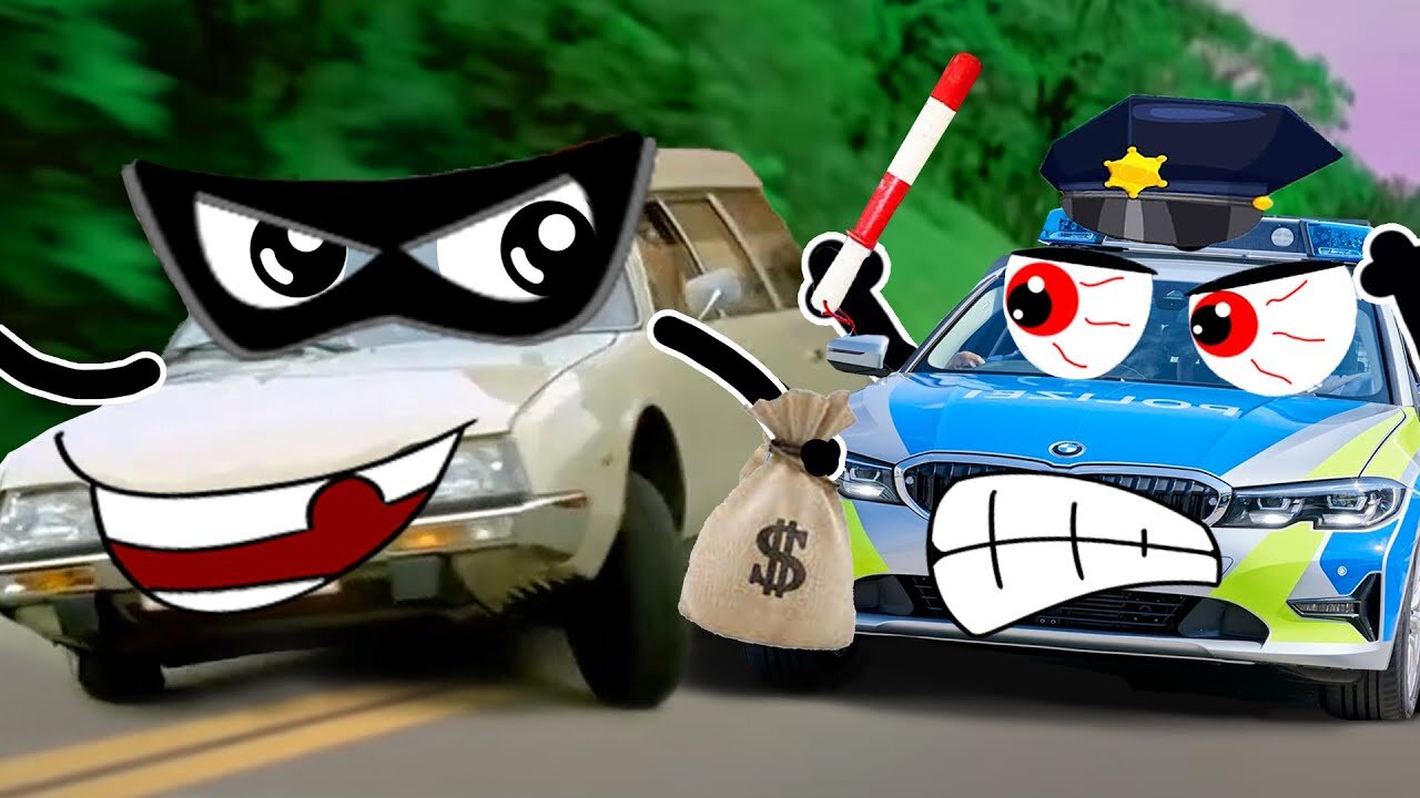 Police Car Chases | Street Racing Car | Lucky Doodles