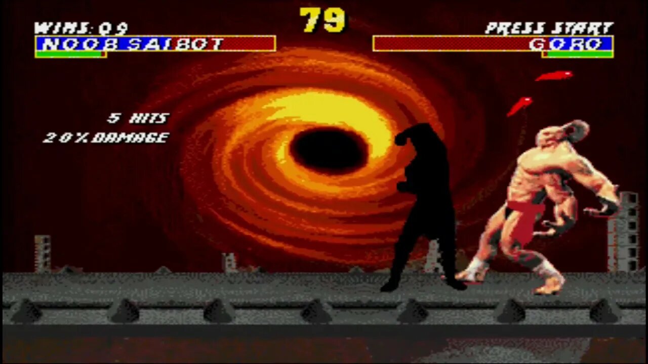 Ultimate Mortal Kombat Trilogy (Genesis) - Noob Saibot MKII - Hardest - No Continues.