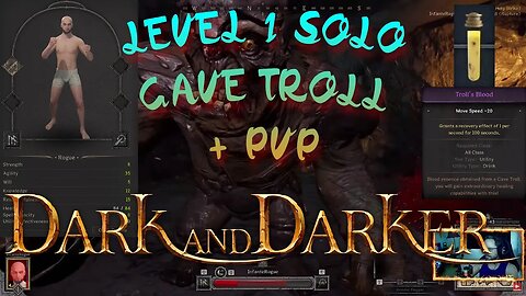 Como matar o Cave Troll com Rogue nível 1 - Dark and Darker
