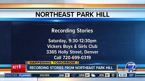 Recording stories from Northeast Park Hill residents