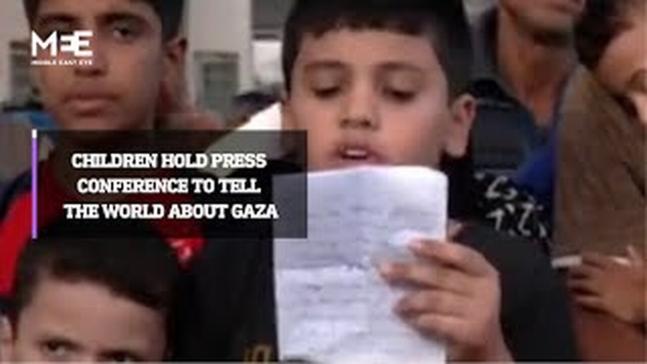 Children in Gaza hold press conference calling for help