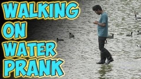 Guy Walking On Water Prank