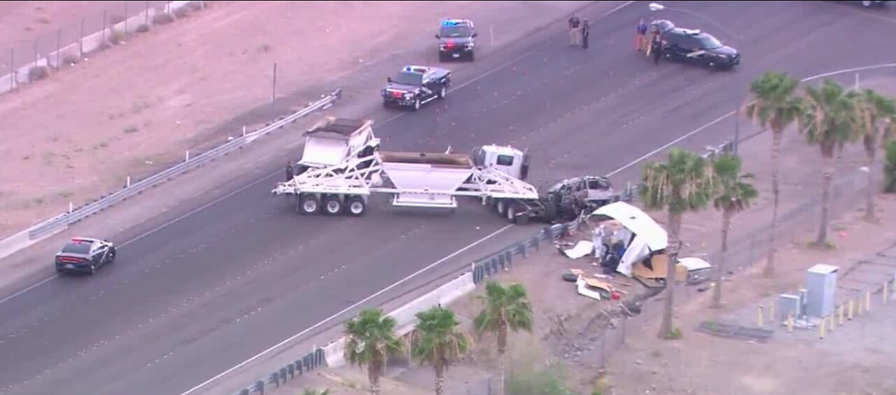 1 person dead after semi-truck, SUV crash near Las Vegas Motor Speedway